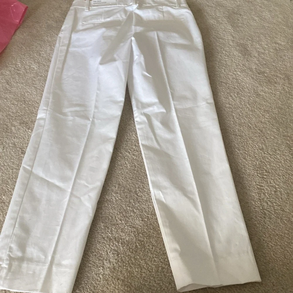 NWT white Ann Taylor mid rise the crop pants size zero - Picture 6 of 7